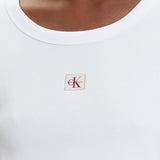 T-shirt Calvin Klein cropped a costine bianco