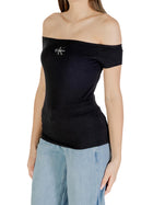 Top Calvin Klein  spalle scoperte e logo monogram nero