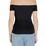 Top Calvin Klein  spalle scoperte e logo monogram nero
