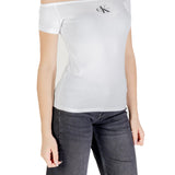 Top Calvin Klein  spalle scoperte e logo monogram bianco