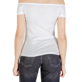 Top Calvin Klein  spalle scoperte e logo monogram bianco