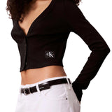 Cardigan Calvin Klein con bottoni e logo label nero