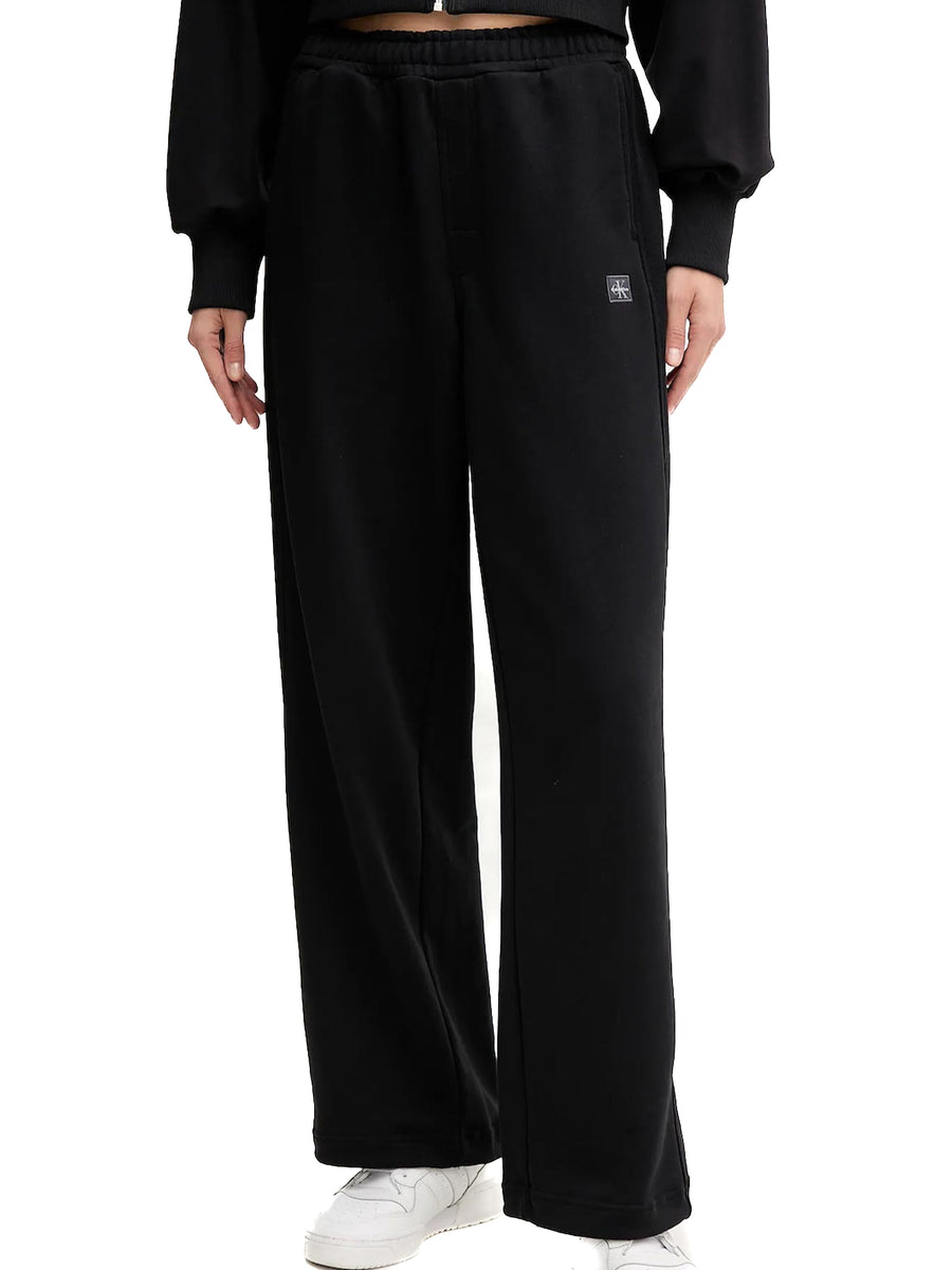 Pantalone in felpa Calvin Klein con logo badge nero