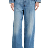 Jeans Calvin Klein wide leg a bassa vita in denim medio