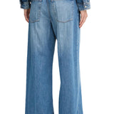 Jeans Calvin Klein wide leg a bassa vita in denim medio