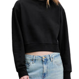 Felpa Calvin Klein Cropped logo badge nero