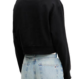 Felpa Calvin Klein Cropped logo badge nero