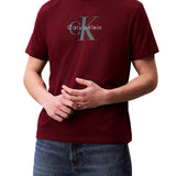 T-shirt Calvin Klein con logo frontale bordeaux