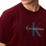 T-shirt Calvin Klein con logo frontale bordeaux