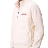 Felpa Calvin Klein con zip e logo ricamato tofu