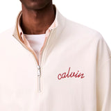 Felpa Calvin Klein con zip e logo ricamato tofu