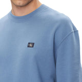 Felpa Calvin Klein in cotone logo badge azzurro