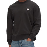 Felpa Calvin Klein in cotone logo badge nero