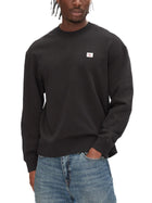 Felpa Calvin Klein in cotone logo badge nero