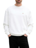 Felpa Calvin Klein in cotone logo badge bianco