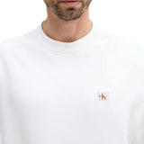 Felpa Calvin Klein in cotone logo badge bianco