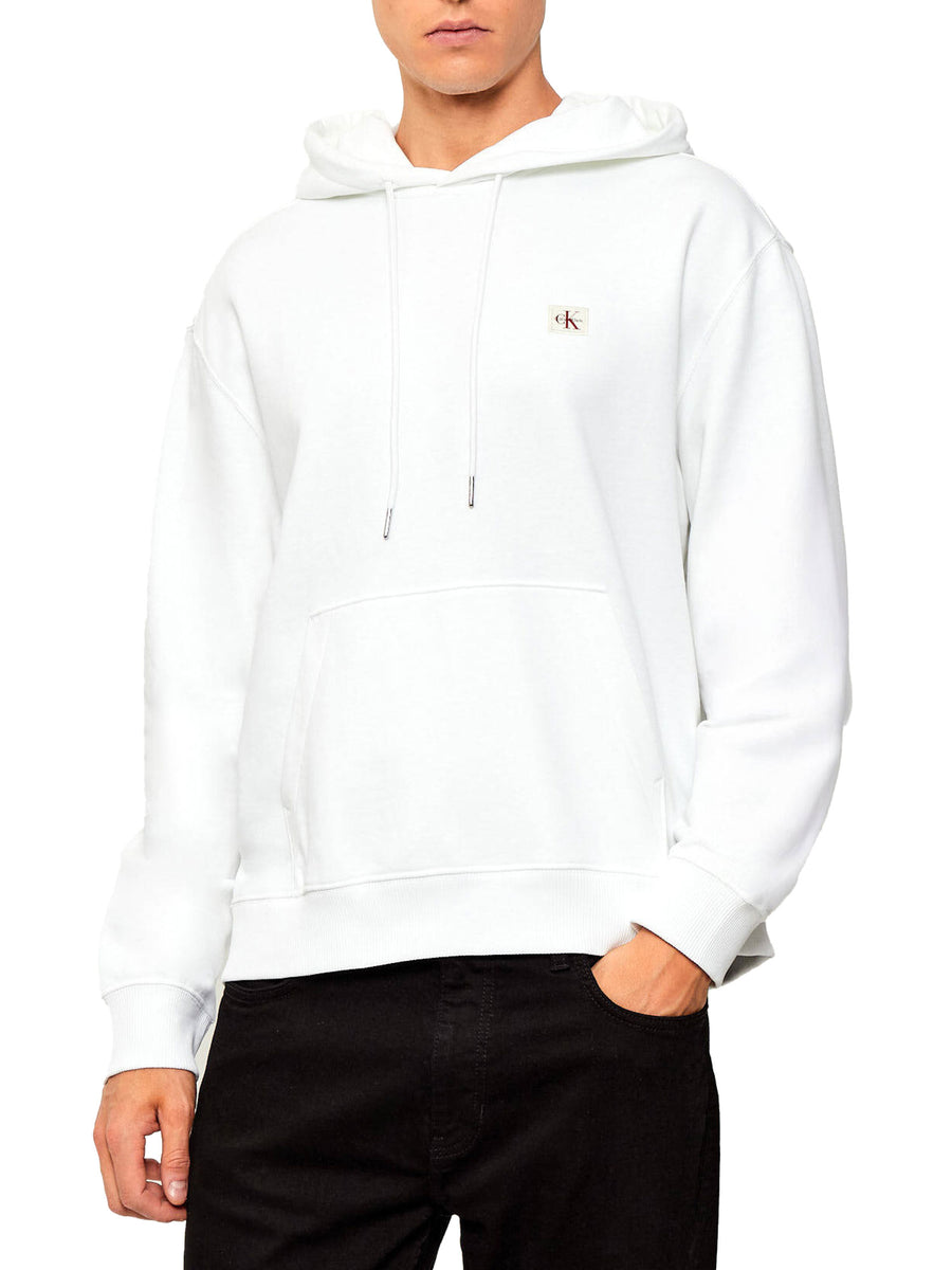 Felpa con cappuccio e logo bianco