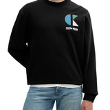 Felpa Calvin Klein nera con logo geometrico nero