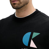 Felpa Calvin Klein nera con logo geometrico nero
