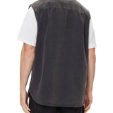 Camicia senza manica in denim grigio scuro