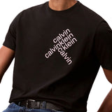 T-shirt Calvin Klein con stampa diagonale nero