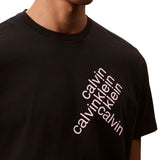 T-shirt Calvin Klein con stampa diagonale nero