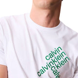 T-shirt Calvin Klein con stampa diagonale bianco