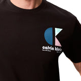 T-shirt Calvin Klein con logo geometrico nero
