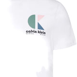 T-shirt Calvin Klein con logo geometrico bianco