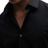 Camicia slim calvin klein in cotone stretch nero