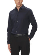 Camicia slim calvin klein in cotone stretch blu