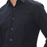 Camicia slim calvin klein in cotone stretch blu