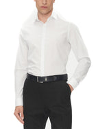 Camicia slim calvin klein in cotone stretch bianco