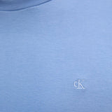 T-shirt Calvin Klein logo chest embro in cotone azzurro