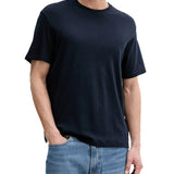 T-shirt Calvin Klein logo chest embro in cotone blu