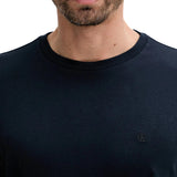 T-shirt Calvin Klein logo chest embro in cotone blu