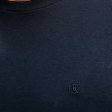 T-shirt Calvin Klein logo chest embro in cotone blu
