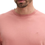 T-shirt Calvin Klein logo chest embro in cotone rosa