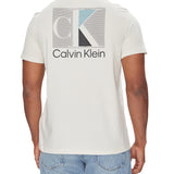 T-shirt Calvin Klein con stampa retro CK abstract gesso