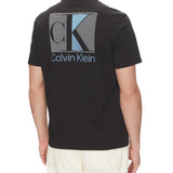 T-shirt Calvin Klein con stampa retro CK abstract  nero
