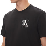 T-shirt Calvin Klein con stampa retro CK abstract  nero