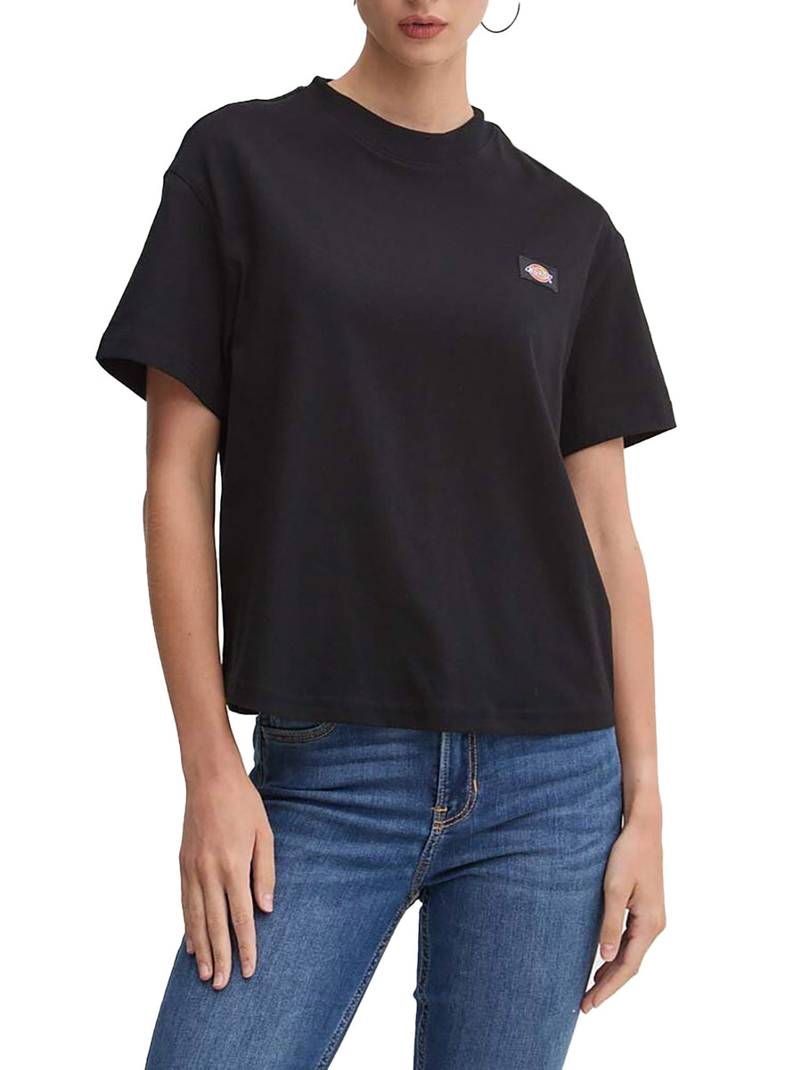 T-shirt Dickies donna maniche corte oakport logo boxy nero