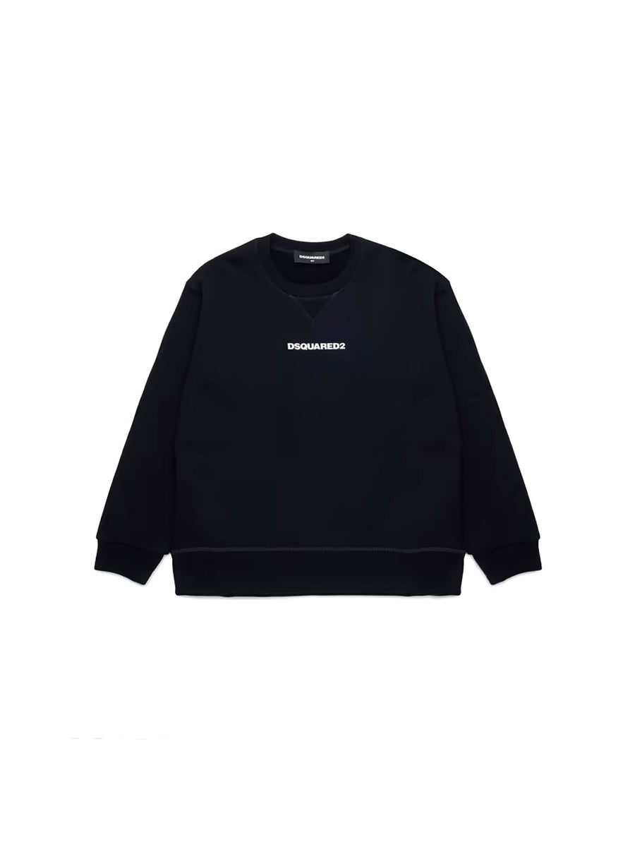 Felpa Dsquared bambino slouch fit nero