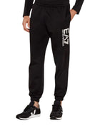 Pantalone EA7 Uomo logo lato in felpa nero