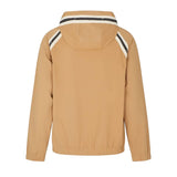 Felpa EA7 con zip nera da uomo arricchita da bande laterali e sul cappuccio con dettagli logo sabbia