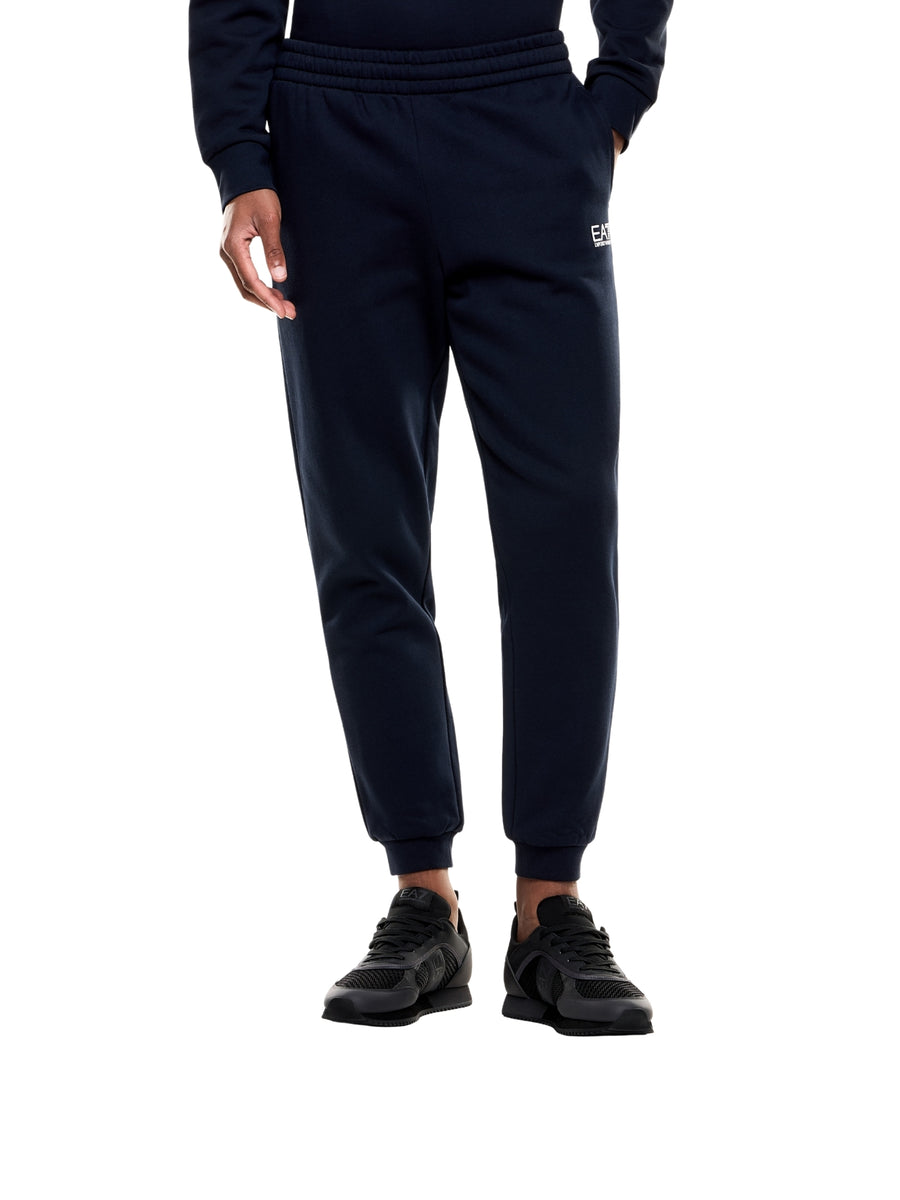 Pantalone basic in felpa EA7 uomo logo tasca laterale blu