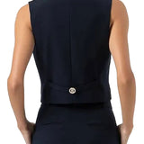 Gilet con bottoni Fracomina donna fitted blu