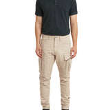Pantalone 3D skinny cargo beige
