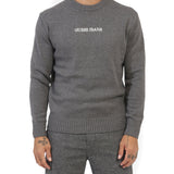 Girocollo ricamo logo grigio