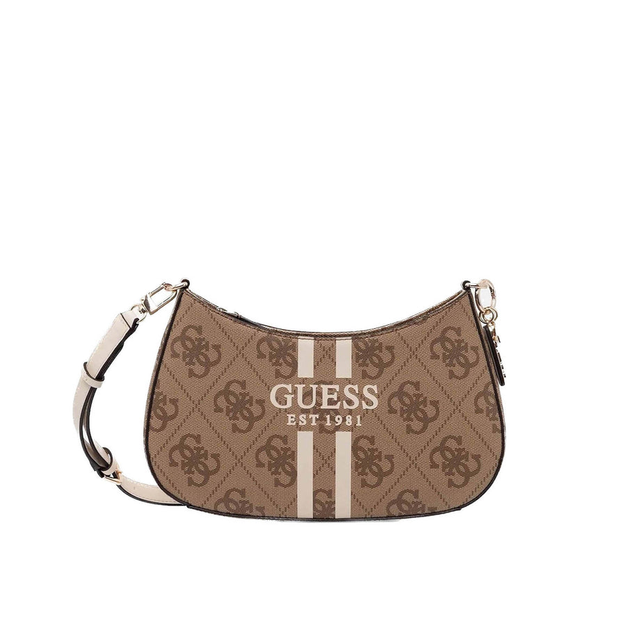 Borsa a spalla Guess donna Noelle II latte logo